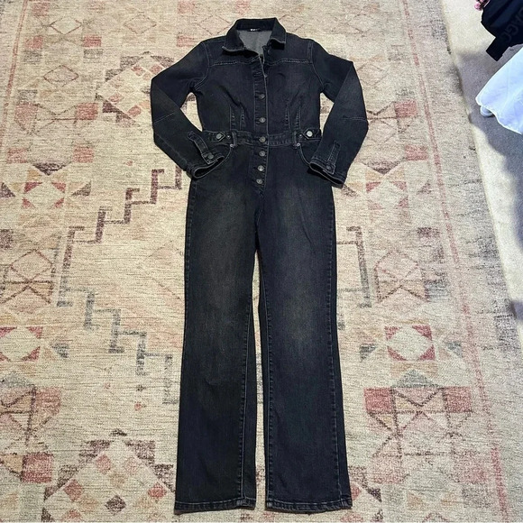 Free People CRVY Scandalous Coverall Size 2 Black Jumpsuit Stretchy - Picture 6 of 13